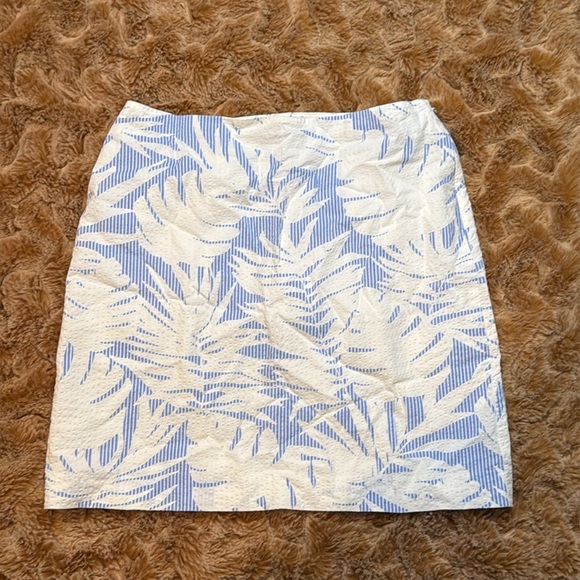 Talbots Elegant Cream and Blue Mini Skirt size 6 - Picture 7 of 9